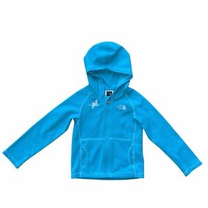 The North Face Full Zip Fleece Hooded Jacket Toddler Girls Size 3T Light Blue